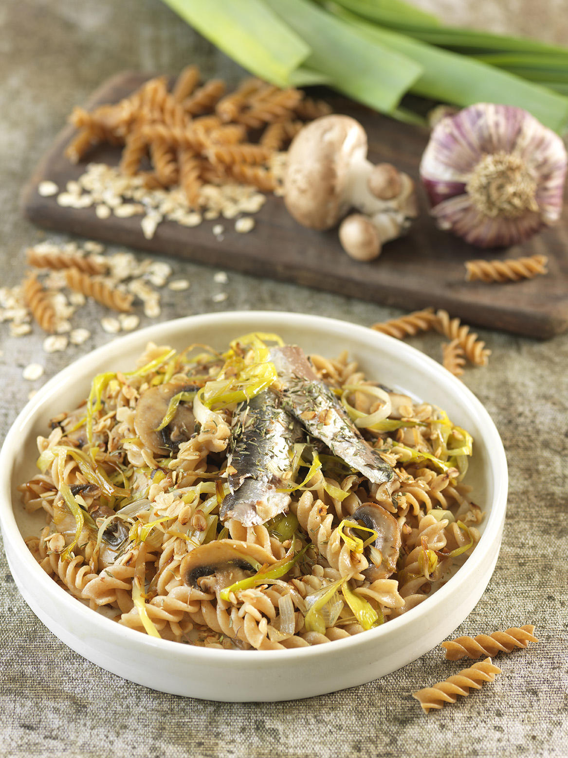 Prix engagés : Spirales aux sardines, champignons et poireaux (1,77€/personne) Prix engagés : Spirales aux sardines, champignons et poireaux (1,77€/personne)