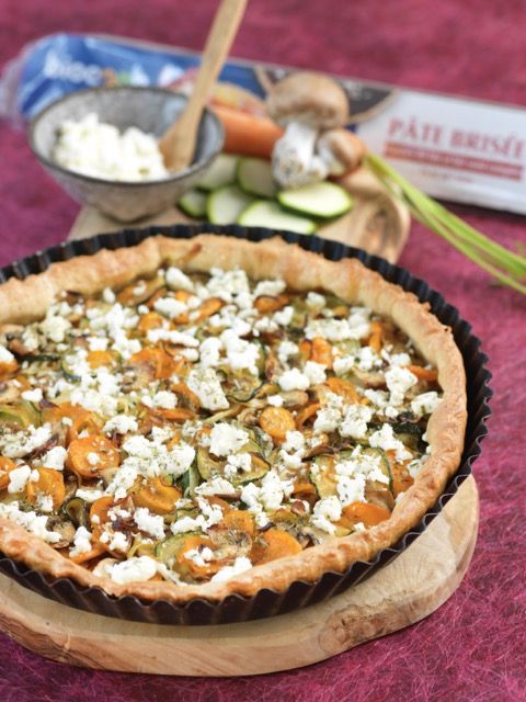 Tarte brisée houmous et légumes